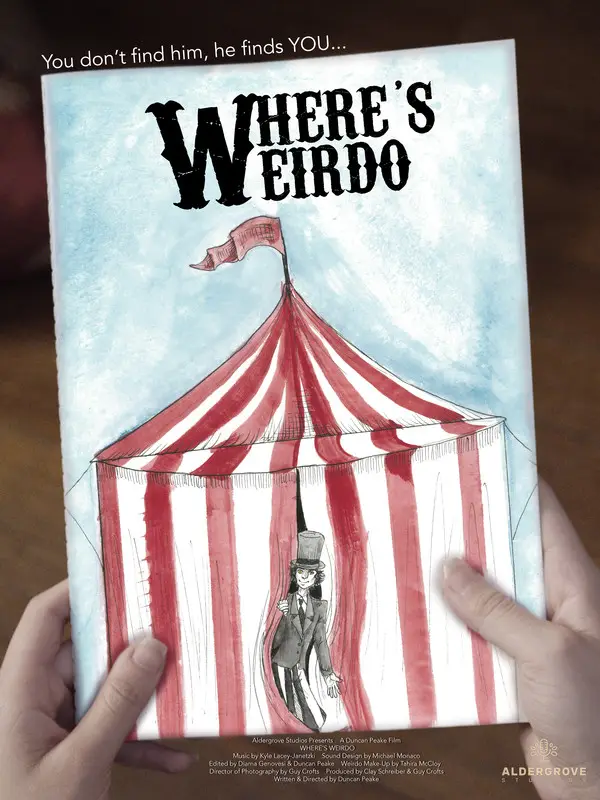 Poster for WHERE'S WEIRDO, directed by Duncan Peake, AFIN 2023