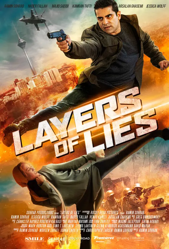 Poster for LAYERS OF LIES, directed by Ramin Sohrab, AFIN 2024