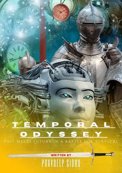 Poster for TEMPORAL ODYSSEY, written by Pravdeep Sidhu, AFIN 2024