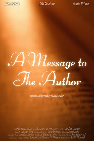 Poster for A MESSAGE TO THE AUTHOR, directed by Andrey Goulter, AFIN 2025
