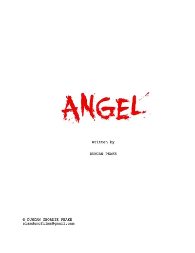 Poster for ANGEL, written by Duncan Peake, AFIN 2025