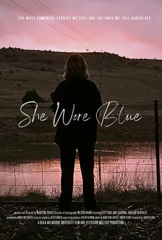 Poster for SHE WORE BLUE, directed by Madeline Davies, AFIN 2025
