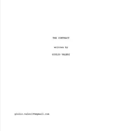 Poster for THE CONTRACT, written by Giulio Valeri, AFIN 2025