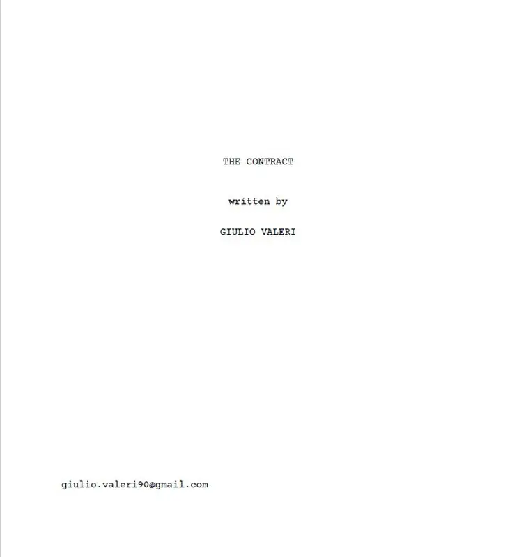 Poster for THE CONTRACT, written by Giulio Valeri, AFIN 2025