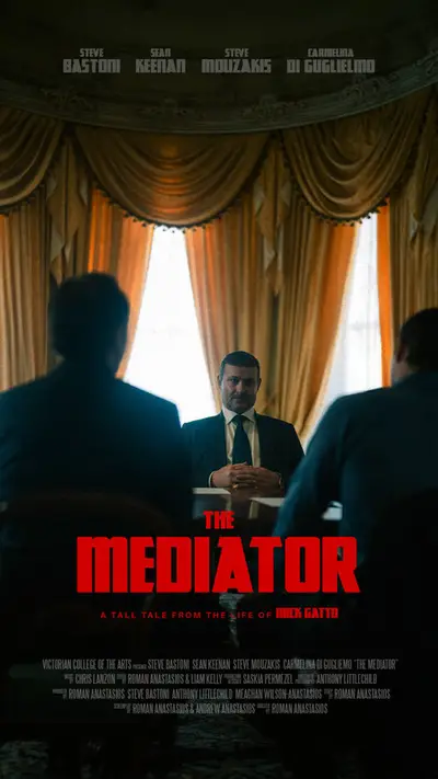 Poster for THE MEDIATOR, directed by Roman Anastasios, AFIN 2025